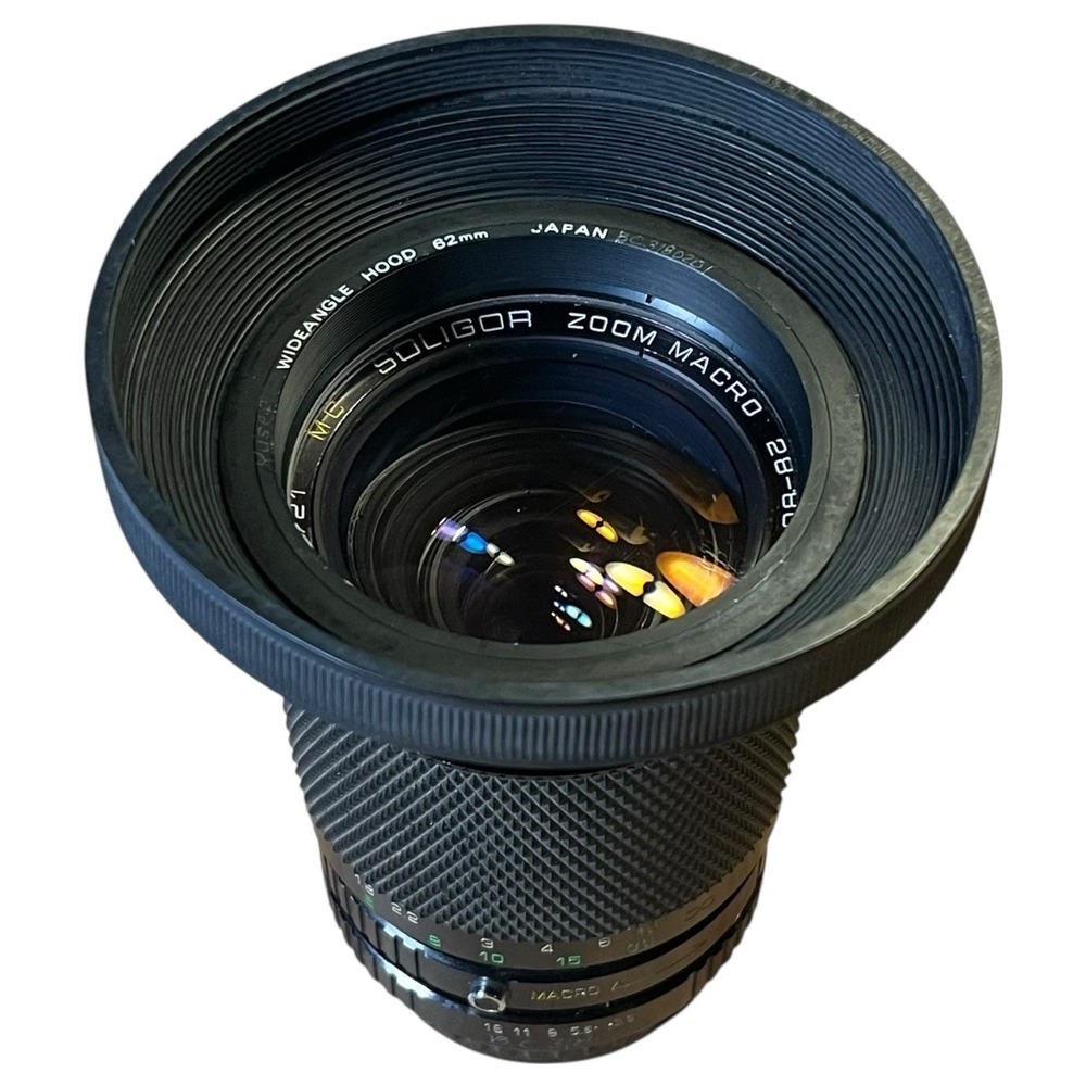 Soligor MC Zoom Macro C/D 28-80mm F3.5-4.5 Pentax PK Mount Both Caps Hood - Picture 10 of 16